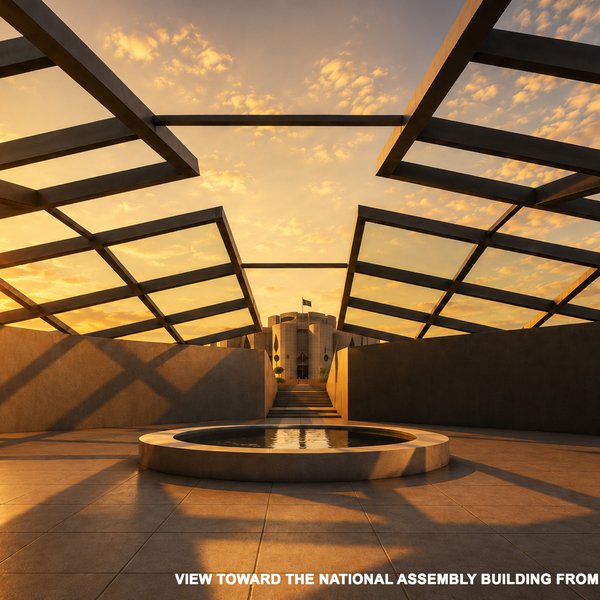 VIEW TOWARD THE NATIONAL ASSEMBLY BUILDING FROM THE MAUSOLEUM